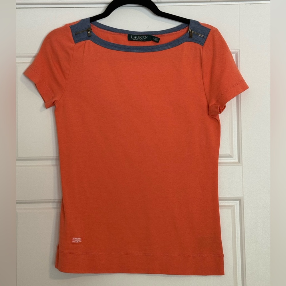 Ralph Lauren Orange Fitted Short Sleeve T-Shirt